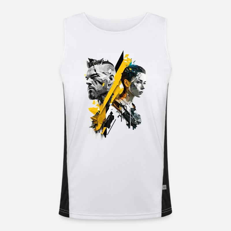 cyber punk No104 Funktionelles Kontrast-Tank Top für Männer 