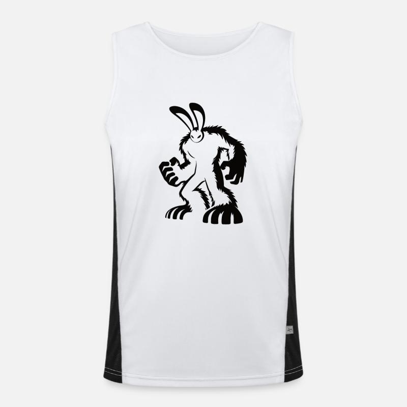 Conception de silhouette de lapin musclé Débardeur respirant contrasté Homme 