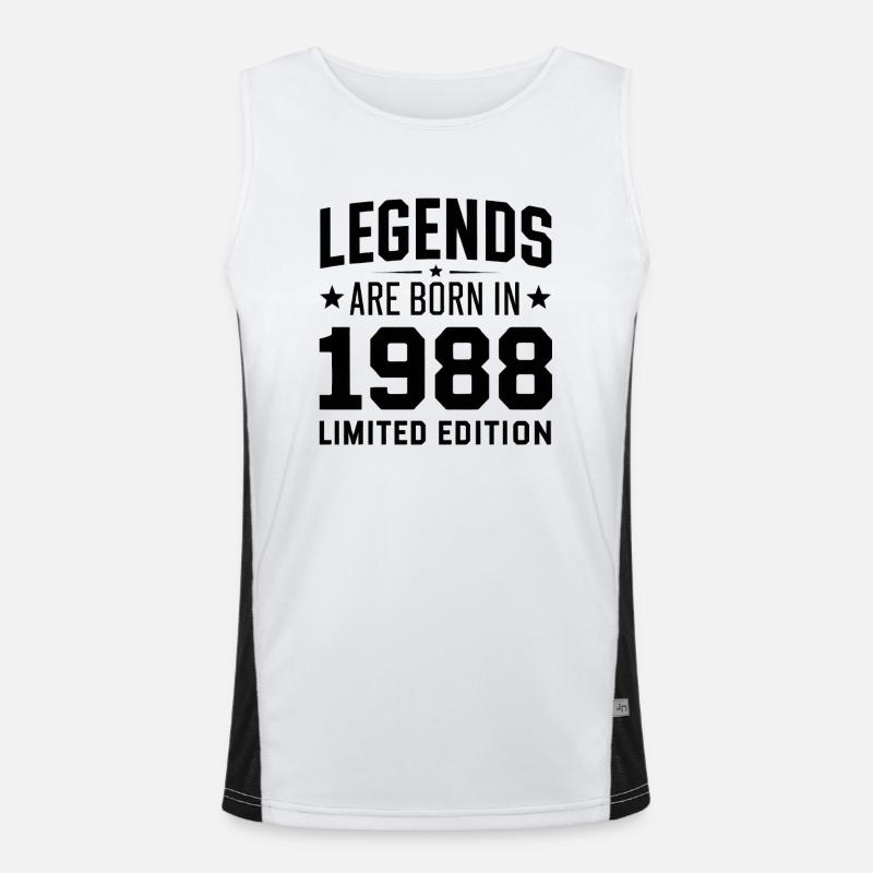 Legends Are Born In 1988 Édition limitée Débardeur respirant contrasté Homme 