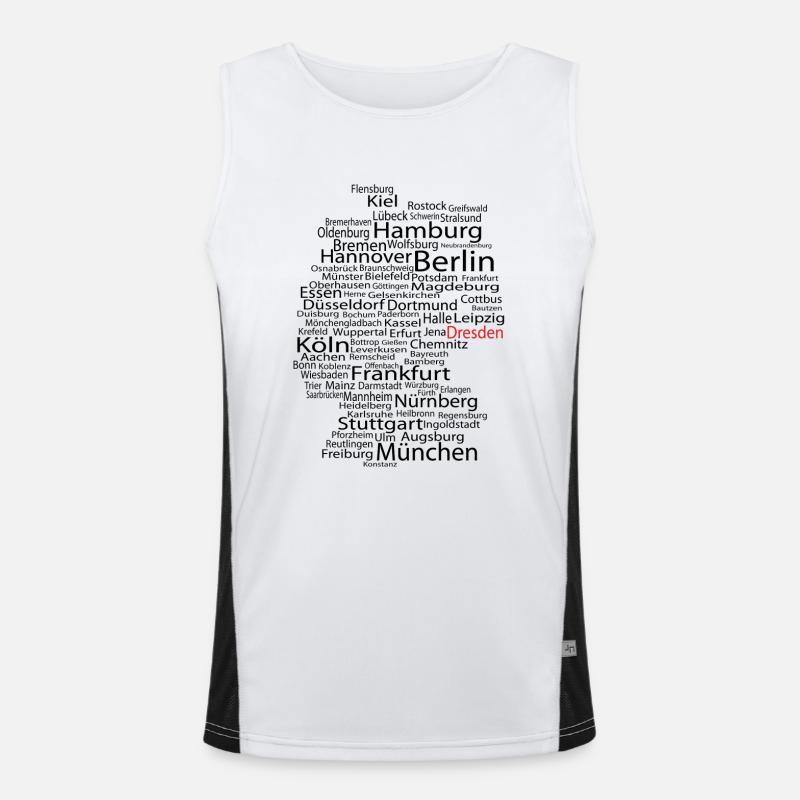 Dresden wordcloud Funktionelles Kontrast-Tank Top für Männer 