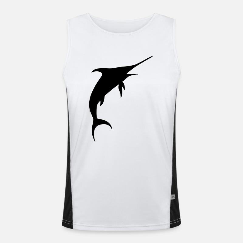 marlin fish animal Men's Functional Contrast Tank Top 