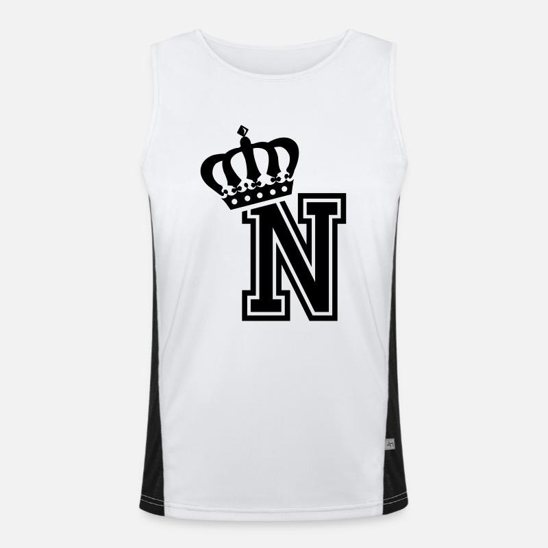 Buchstabe N Funktionelles Kontrast-Tank Top für Männer 