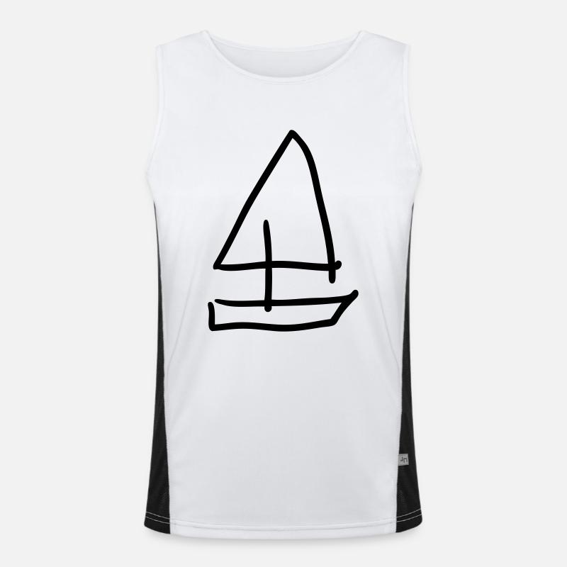 sailing - Men's Functional Contrast Tank Top  - white/black