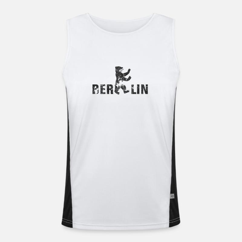 Berlin mit Berliner Bär Funktionelles Kontrast-Tank Top für Männer 