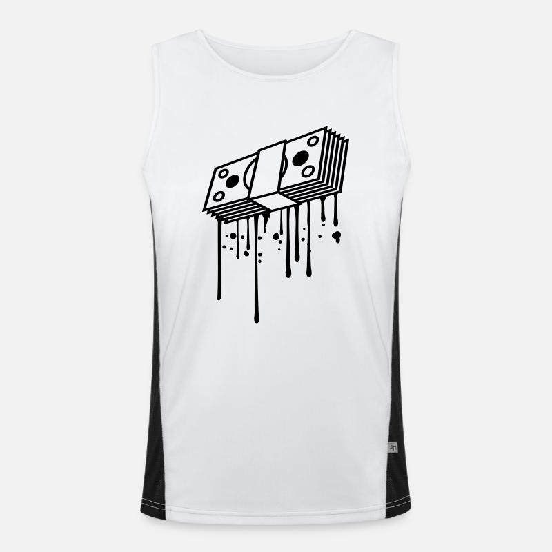 graffiti drops banknotes buendel dollar gettin Men's Functional Contrast Tank Top 
