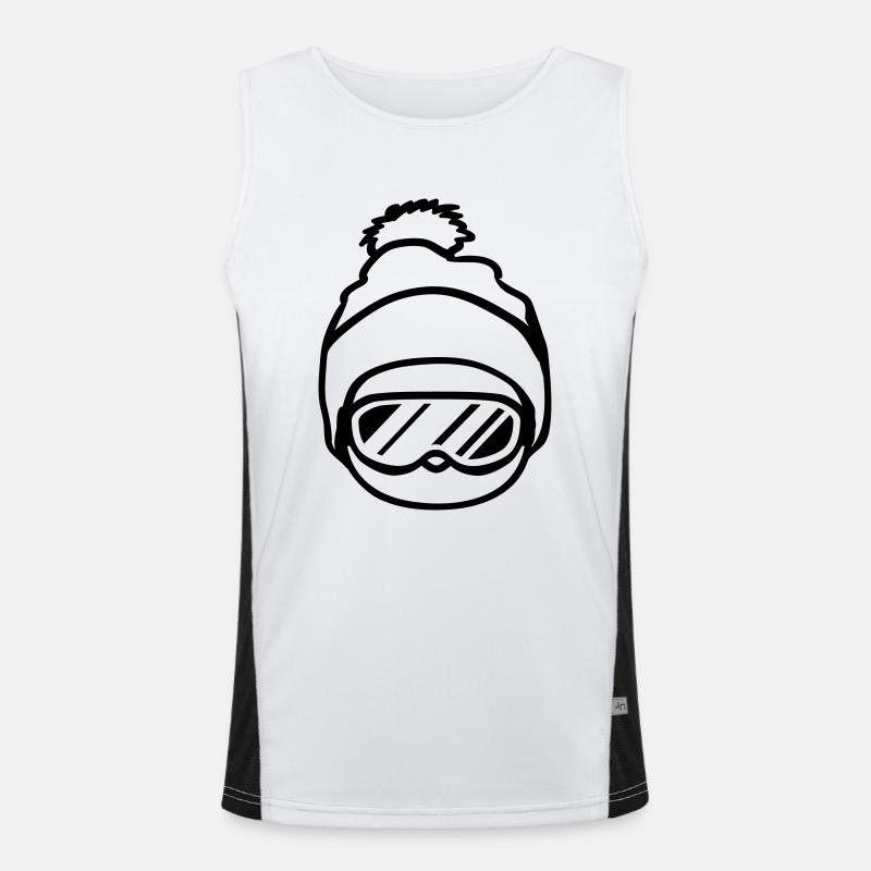 snow chick head face winter bird fun racing Men's Functional Contrast Tank Top 