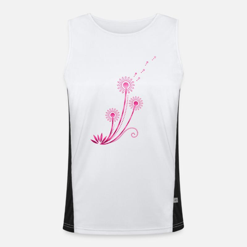 Dandelion, Blowball, summer, spring, gift, flower Men's Functional Contrast Tank Top 