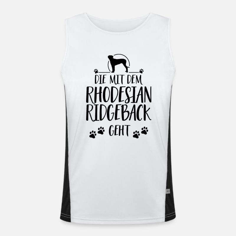 DIE MIT DEM RHODESIAN RIDGEBACK GEHT Wilsigns Funktionelles Kontrast-Tank Top für Männer 