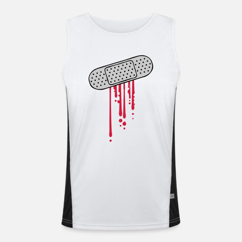 Blut Tropfen Pflaster Funktionelles Kontrast-Tank Top für Männer 