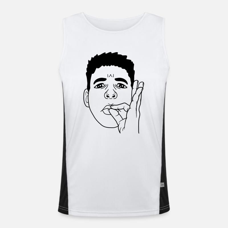 Visage Bouche Baiser Geste de la Main Débardeur respirant contrasté Homme 