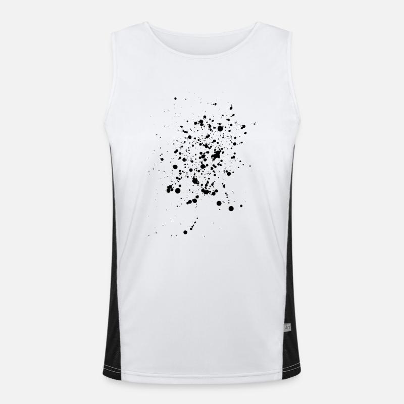 Schwarze Kleckse oder Farbspritzer Funktionelles Kontrast-Tank Top für Männer 