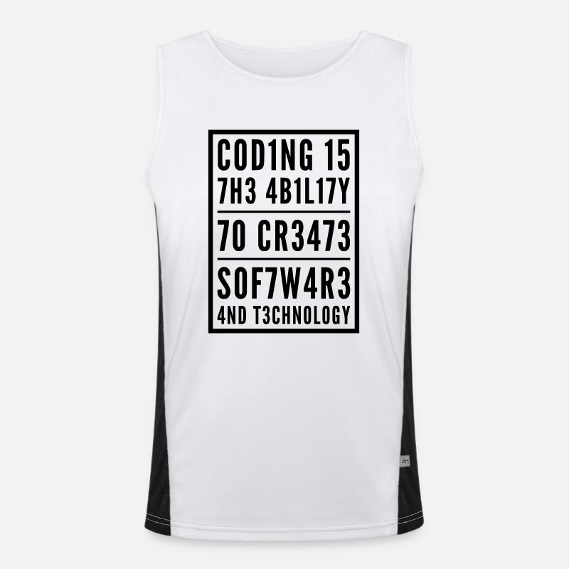 Programming Coden L337 Leetspeak Saying Men's Functional Contrast Tank Top 