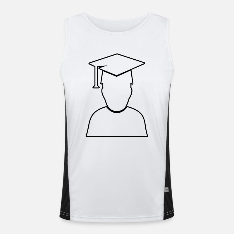 Student Diploma - Men's Functional Contrast Tank Top  - white/black