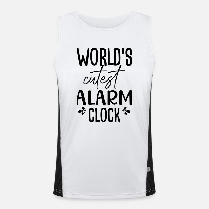 World ́s Cutest Alarm Clock Men's Functional Contrast Tank Top 