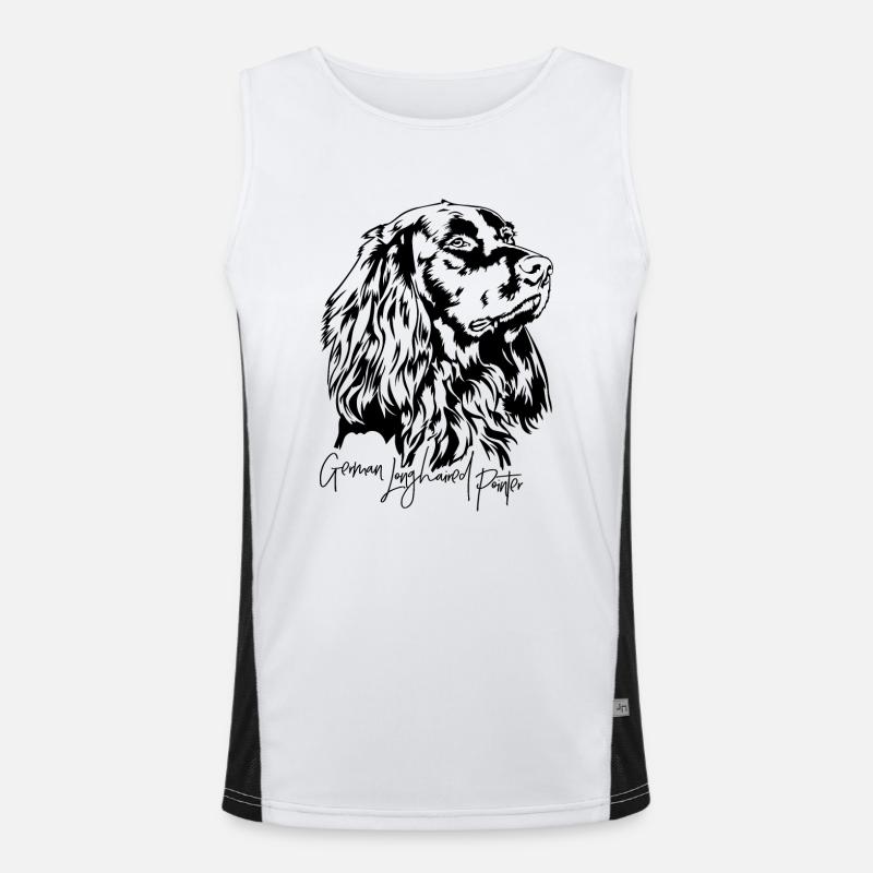 German Longhaired Pointer Jagdhunde Hunde Wilsigns Funktionelles Kontrast-Tank Top für Männer 
