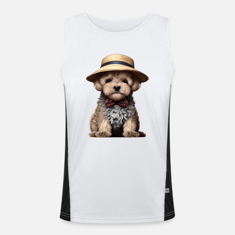 Propriétaire de chien Caniche chiot Amour de chien Chiot Caniche Caniche Débardeur respirant contrasté Homme 