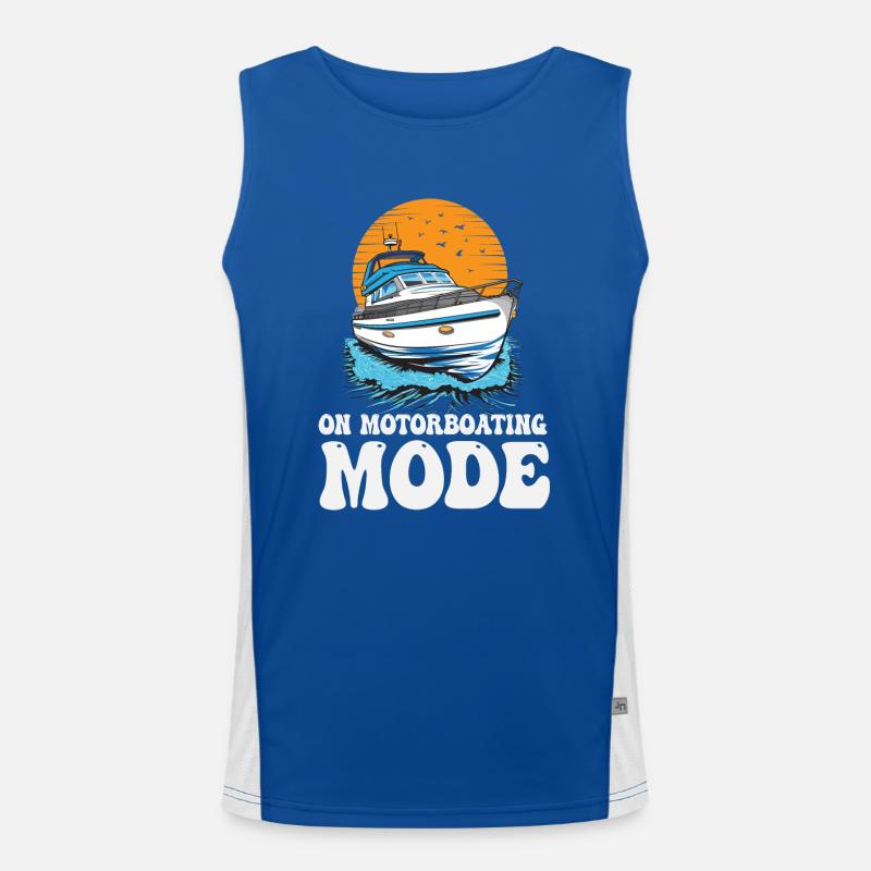 On Motorboating Mode Pontoon Captain Lake Life Funktionelles Kontrast-Tank Top für Männer 