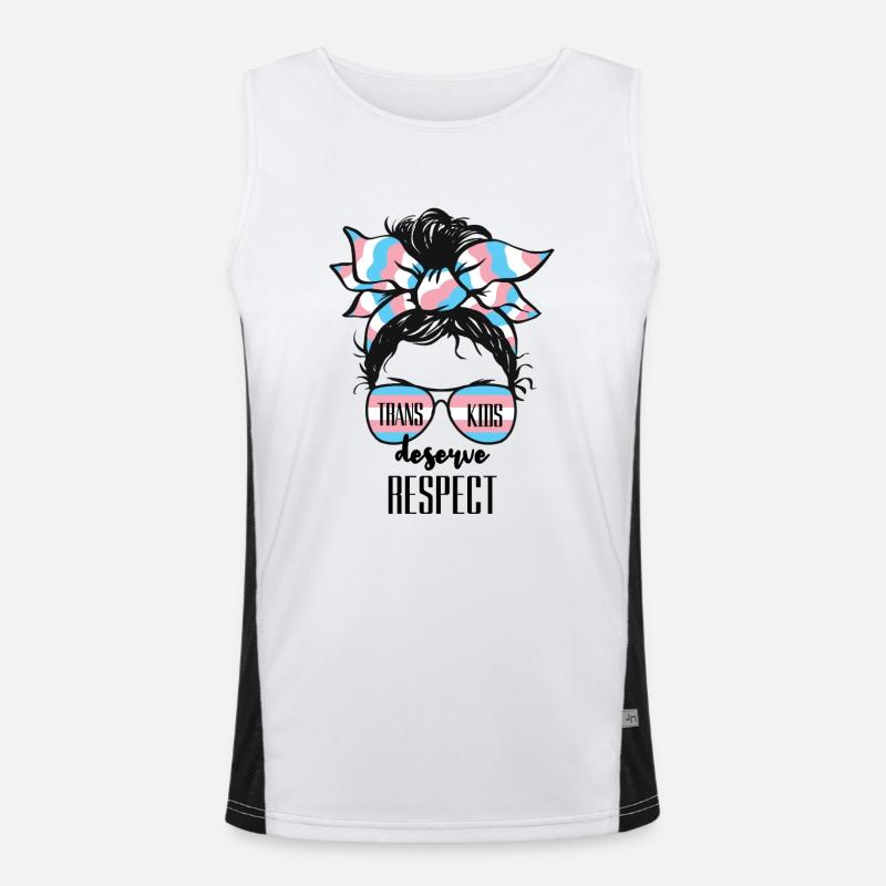 Trans Kids Deserve Respect LGBTQ Pride Men's Functional Contrast Tank Top 