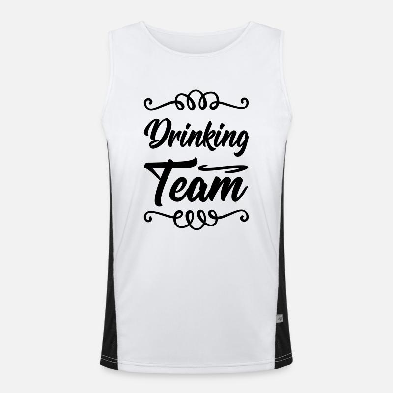 Drinking Team - Men's Functional Contrast Tank Top  - white/black