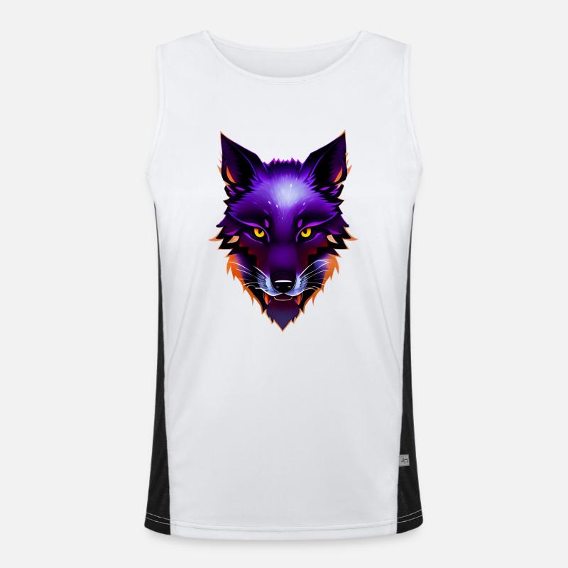 Fox wolf - Men's Functional Contrast Tank Top - white/black