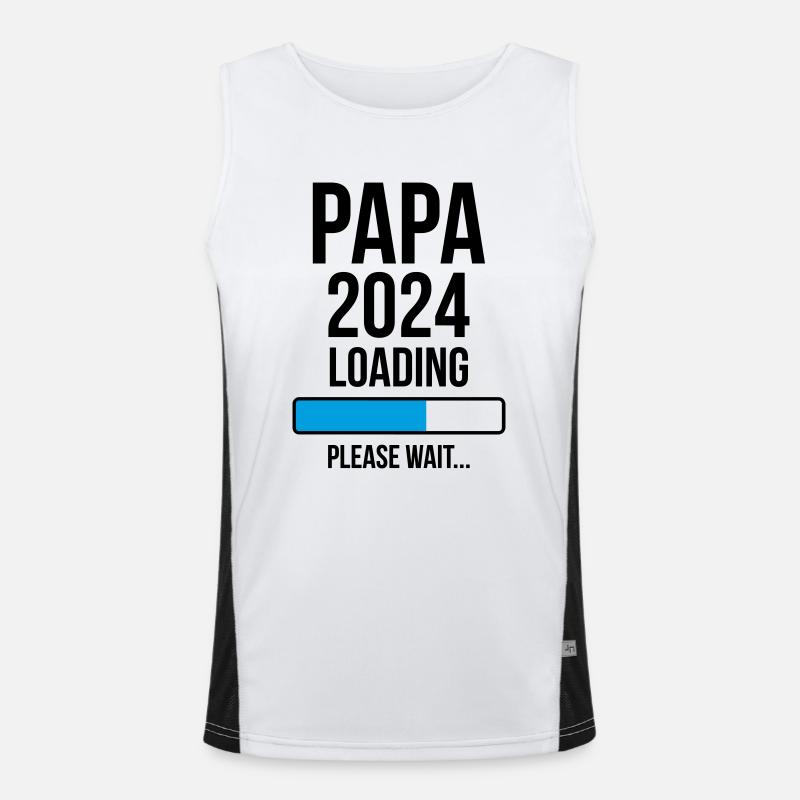 Dad 2024 Loading Please wait... - Men's Functional Contrast Tank Top - white/black