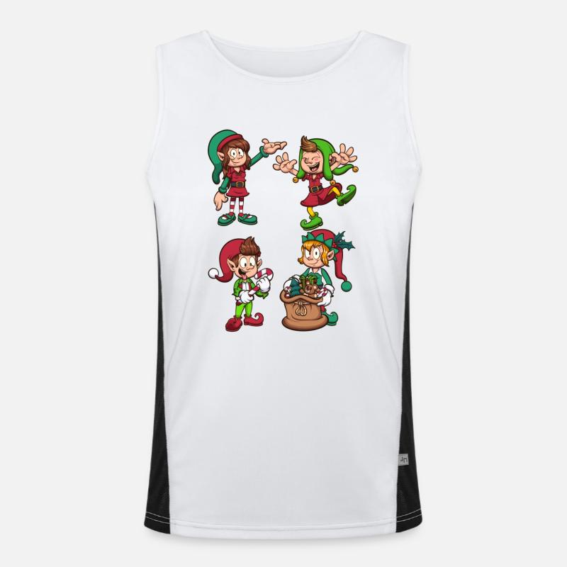 Weihnachtselfen Funktionelles Kontrast-Tank Top für Männer 
