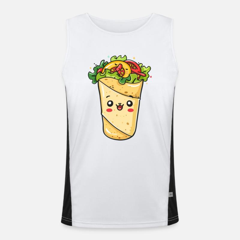 Süßes Burrito Comic Funktionelles Kontrast-Tank Top für Männer 