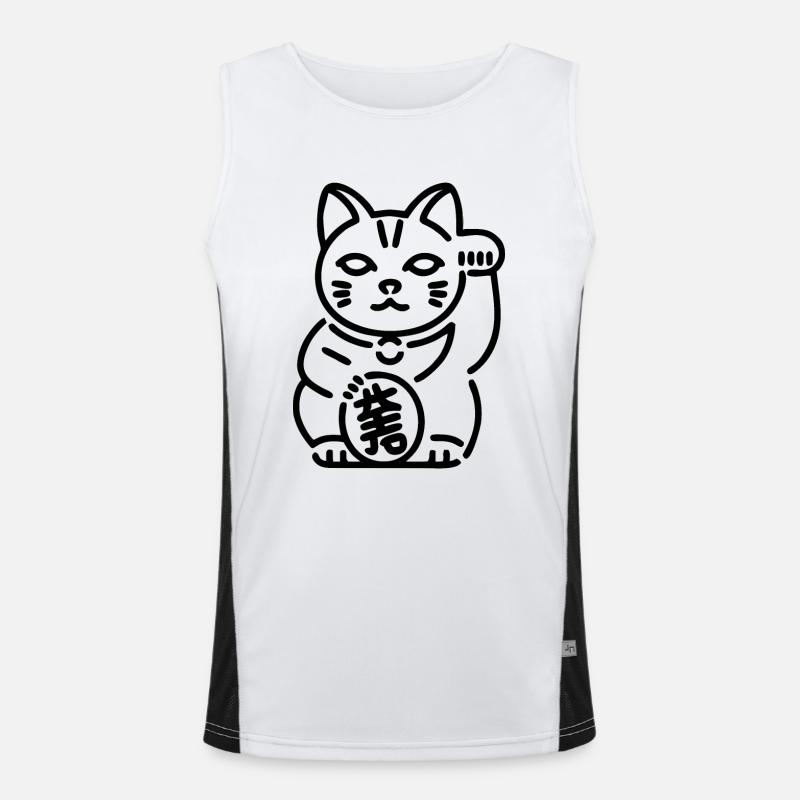 Maneki Neko cat Men's Functional Contrast Tank Top 