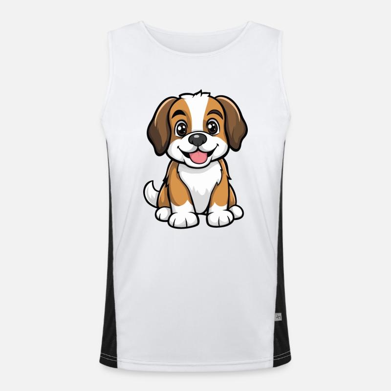 Saint Bernard Hund Comic Niedlich Funktionelles Kontrast-Tank Top für Männer 