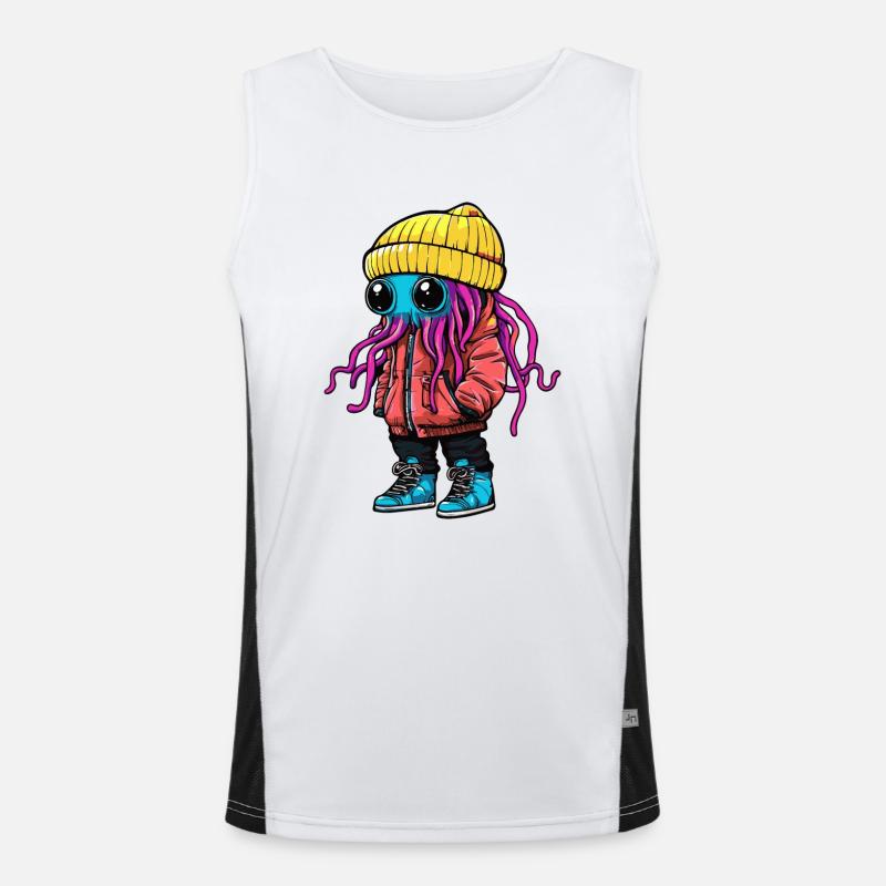 Gopler Mode Vinter - Funktionel kontrast tanktop til herrer  - hvid/sort