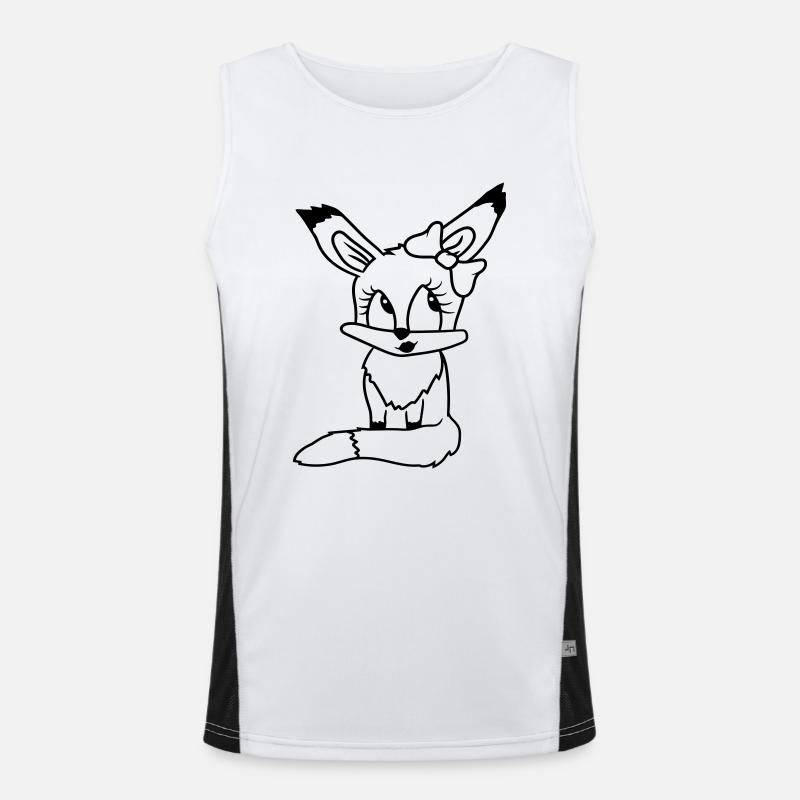 Fuchs Weiblich Mädchen Hübsche Schleife Frau Schön Funktionelles Kontrast-Tank Top für Männer 