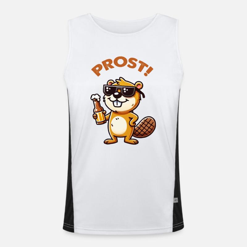 Biber Bier prost Funktionelles Kontrast-Tank Top für Männer 