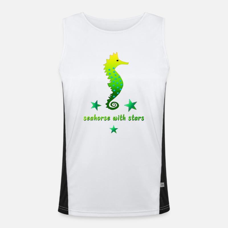 Hippocampe vert avec astérisque Débardeur respirant contrasté Homme 