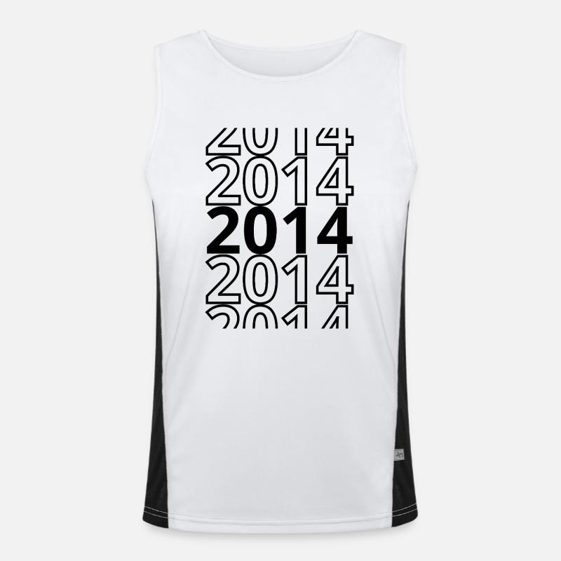 2014 2014 2014 - Men's Functional Contrast Tank Top  - white/black