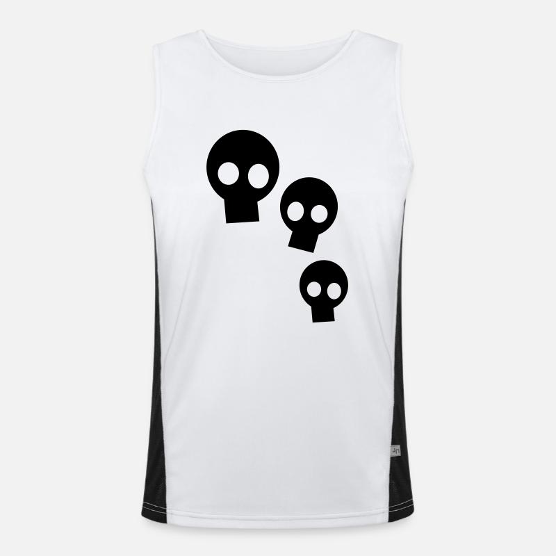 Three Skulls Funktionelles Kontrast-Tank Top für Männer 