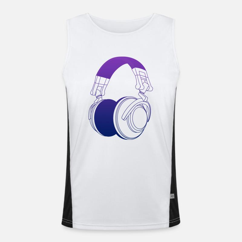 DJ Kopfhörer Funktionelles Kontrast-Tank Top für Männer 