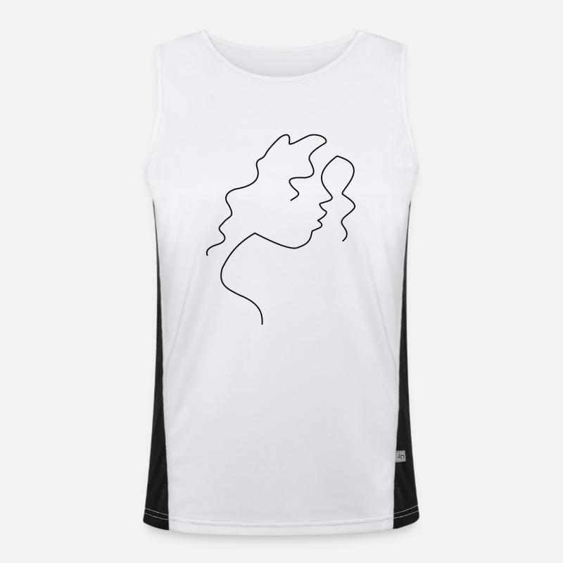 Women face vector Men's Functional Contrast Tank Top 