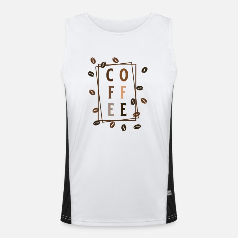 Kaffee aus Bohnen Funktionelles Kontrast-Tank Top für Männer 