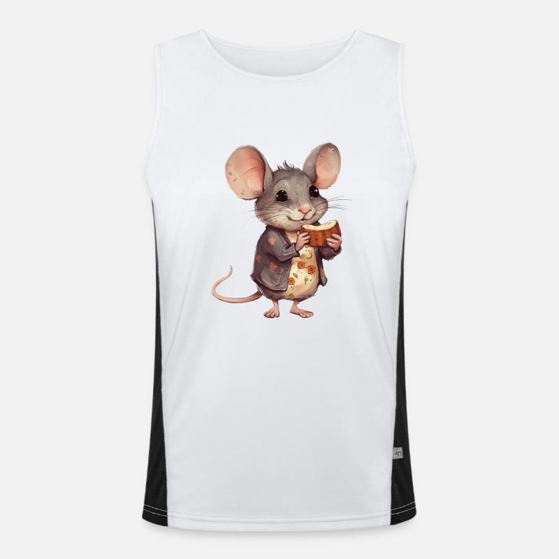 Souris heureuse avec biscuit au chocolat Débardeur respirant contrasté Homme 