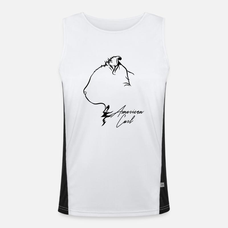 American Curl Profile Cat Cat Wilsigns Débardeur respirant contrasté Homme 