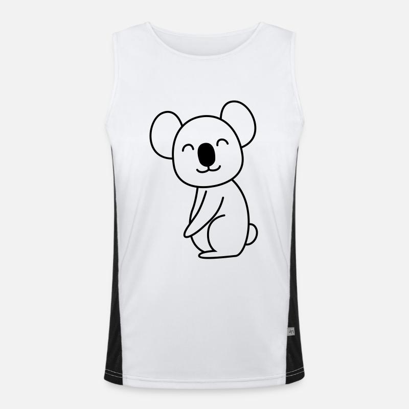 Koala Comic Animal - Men's Functional Contrast Tank Top  - white/black