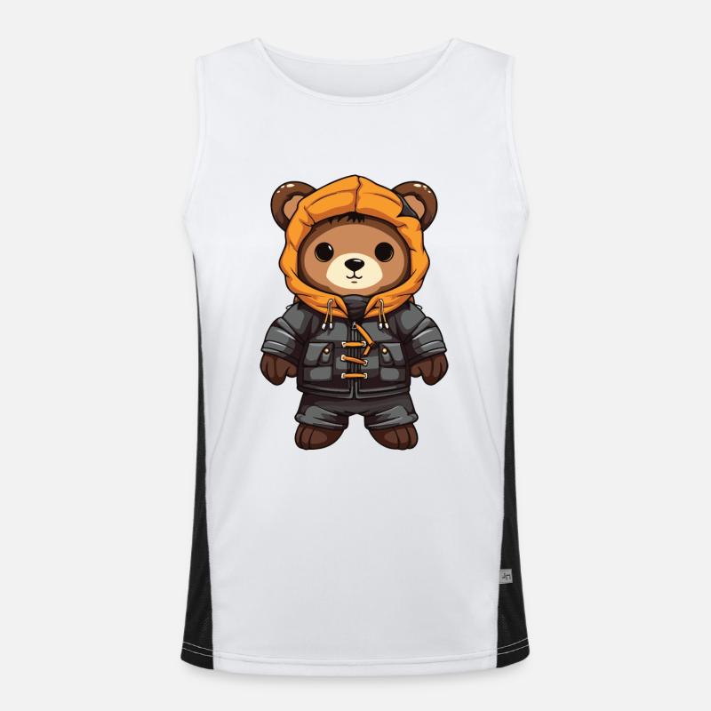 Bear Winter Comic Men's Functional Contrast Tank Top 