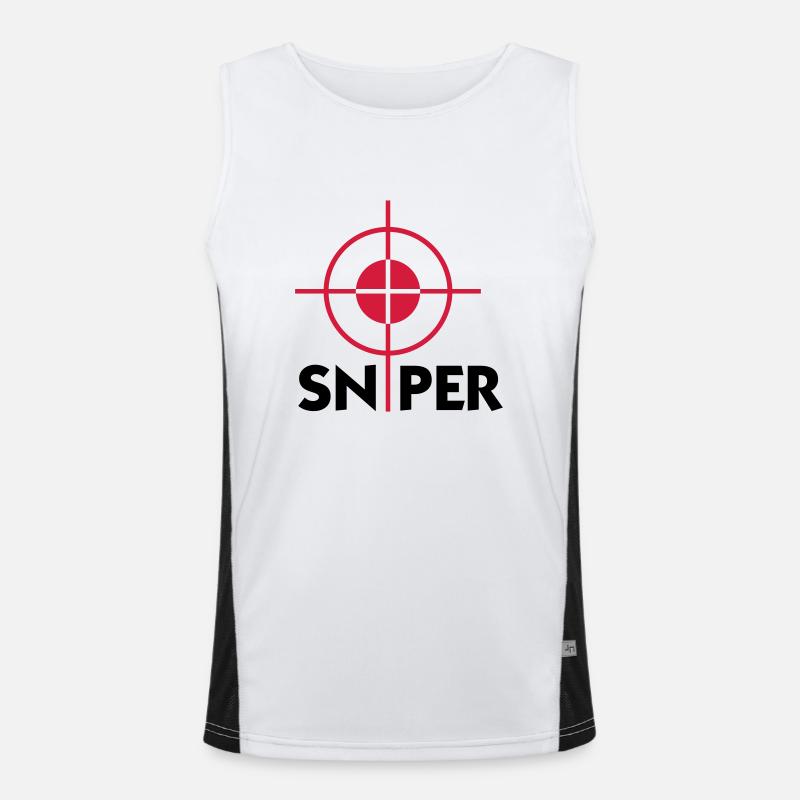 Ich bin ein Scharfschütze Funktionelles Kontrast-Tank Top für Männer 