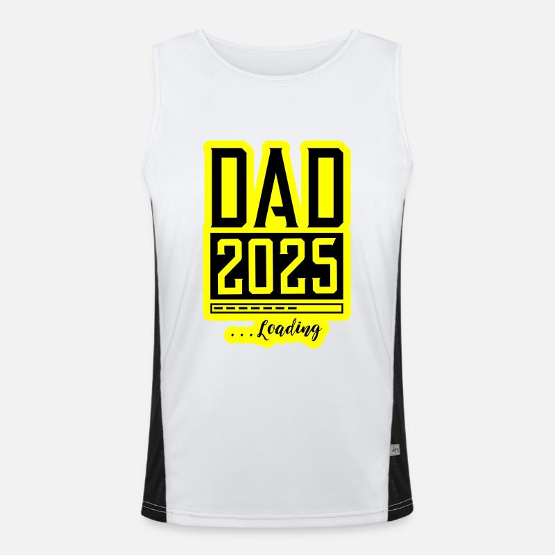 Dad 2025 Loading Papa - Men's Functional Contrast Tank Top  - white/black