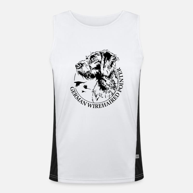 German Wirehaired Pointer Jagdhunde Wilsigns Funktionelles Kontrast-Tank Top für Männer 