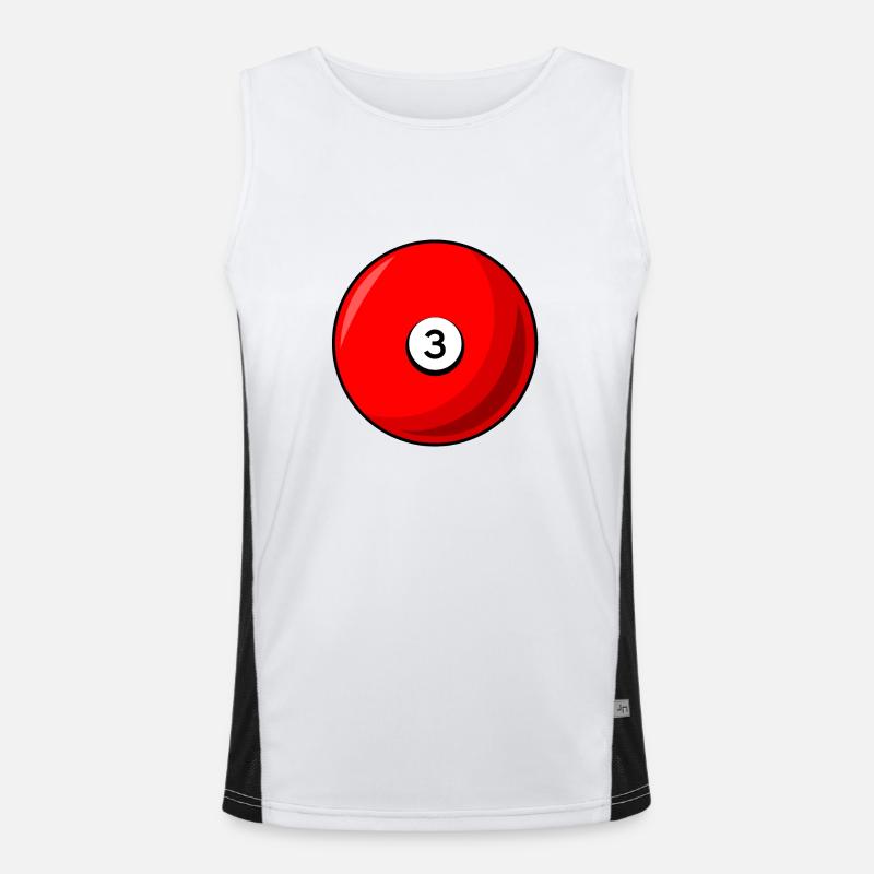 Billiard ball 3 red Billiards three Men's Functional Contrast Tank Top 
