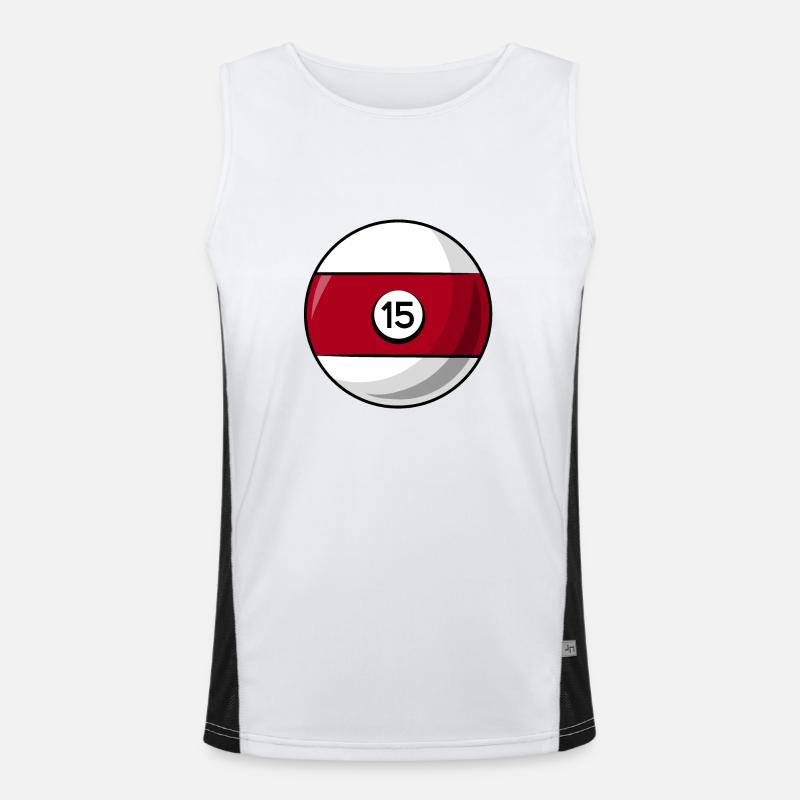Billardkugel 15 dunkelrot Billard fünfzehn Funktionelles Kontrast-Tank Top für Männer 