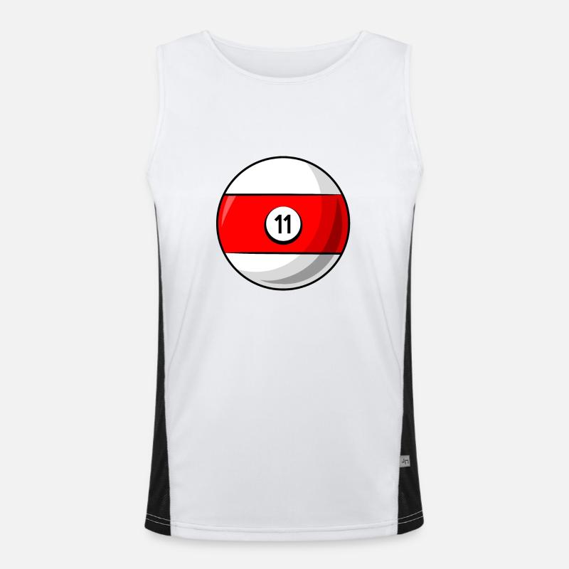 Billardkugel 11 rot Billard elf Funktionelles Kontrast-Tank Top für Männer 