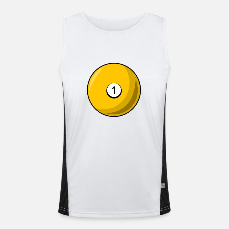 Billardkugel 1 gelb Billard eins Funktionelles Kontrast-Tank Top für Männer 