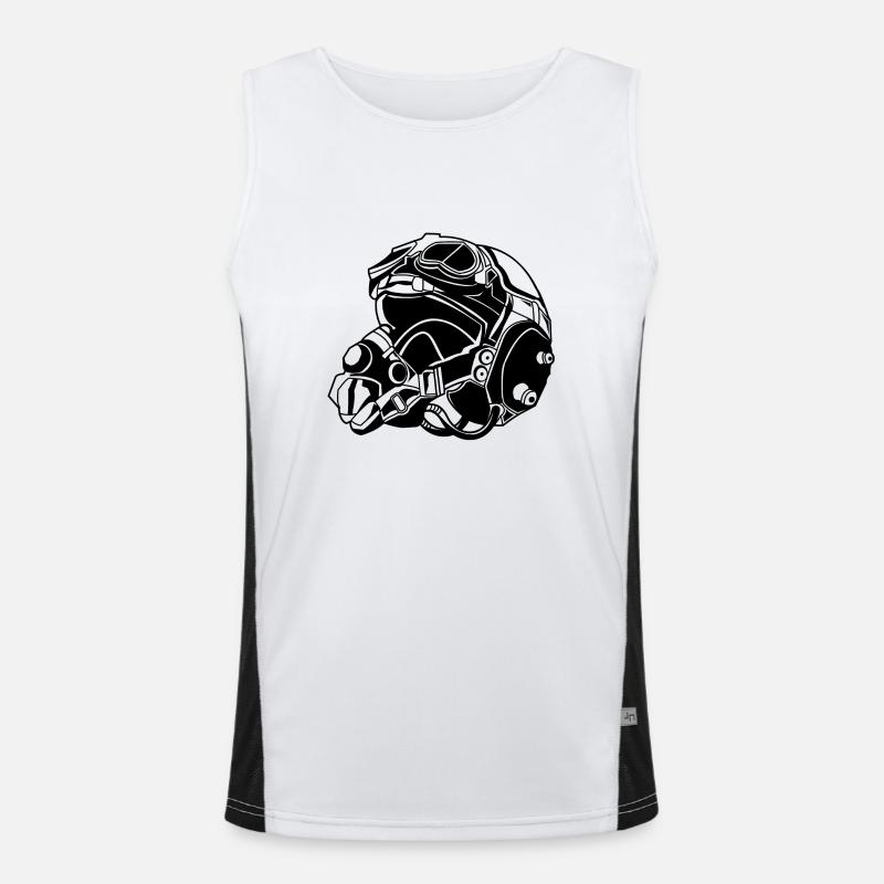 Pilotenhelm / Pilot Helmet 01_schwarz Funktionelles Kontrast-Tank Top für Männer 